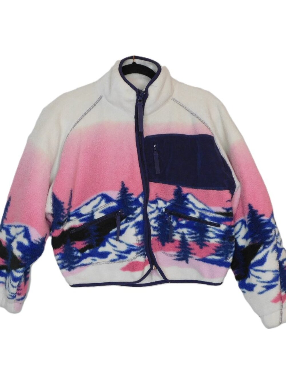 Urban Outfitters Stormi Fleece Full Zip Jacket | Mountain Landscape | VGUC | Sm